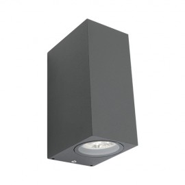 Cougar-Brugge 2lt GU10 Exterior Led Wall Light  - Charcoal / Silver 